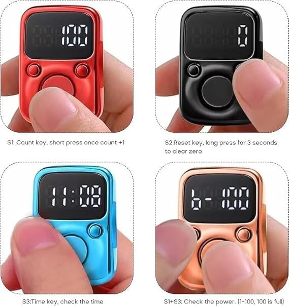 Digital Finger Tally Counter with LED Display