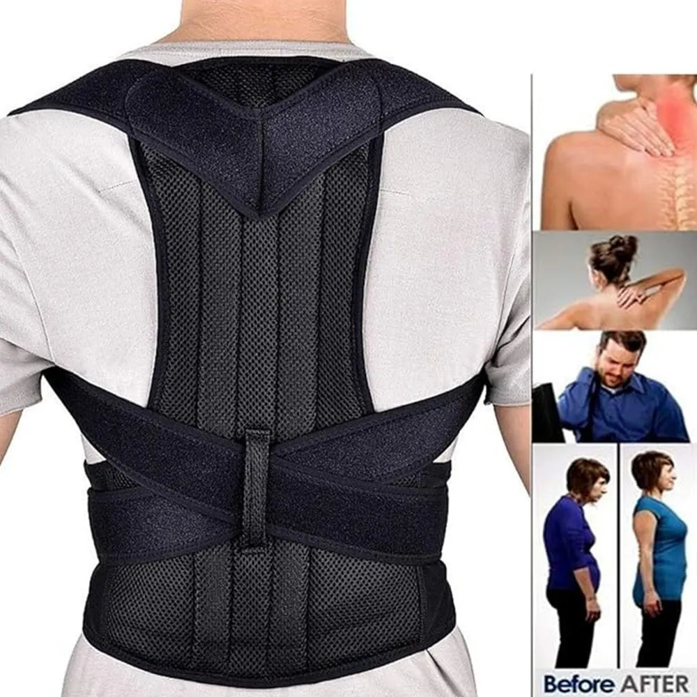 Posture Corrector Shoulder Belt Adjustable Back Support Brace by Shopistu