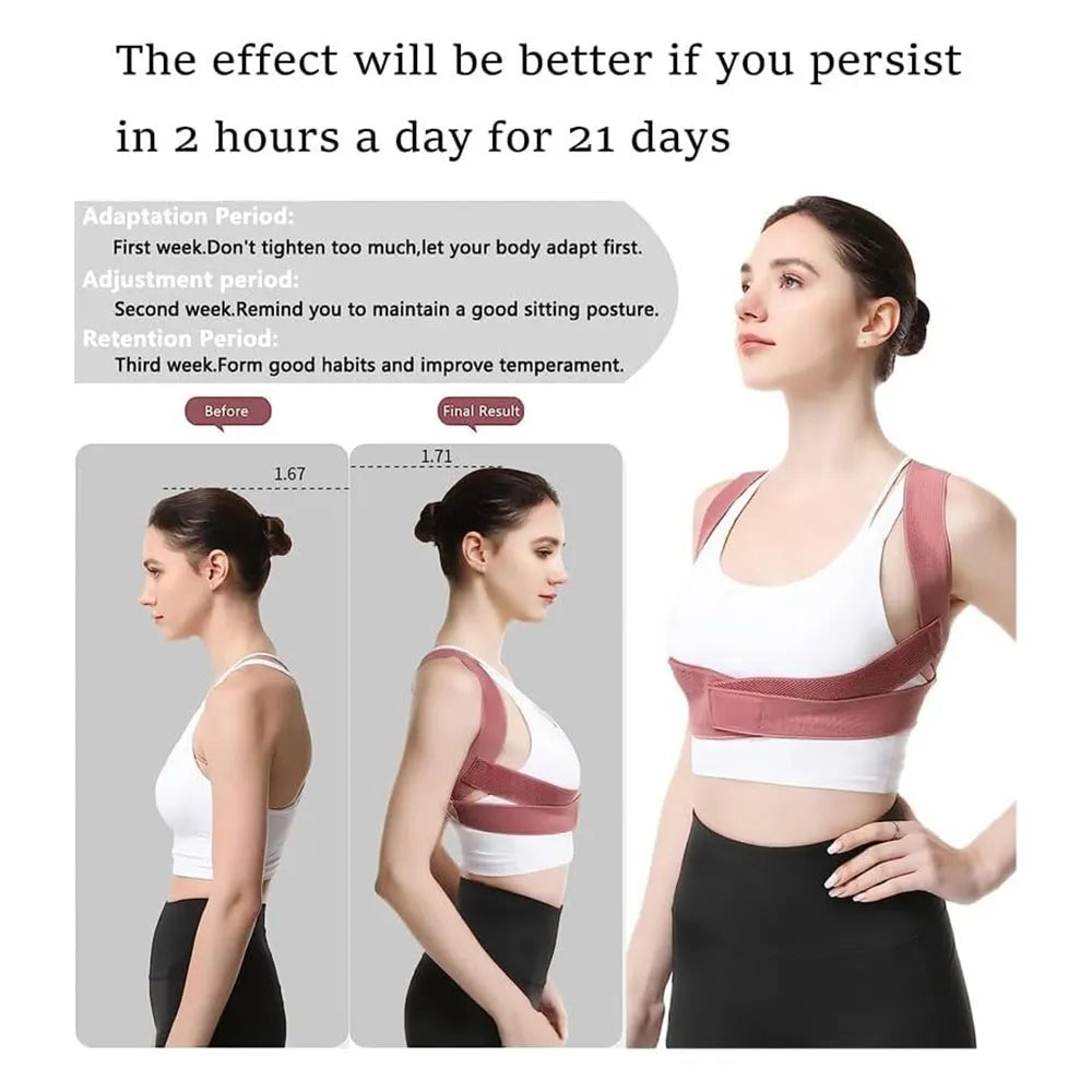Posture Corrector Belt Adjustable Back & Shoulder Support by Shopistu